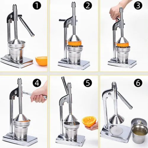 Miniatura 7 de Exprimidor manual de hierro fundido, exprimidor manual de hierro fundido resistente, máquina trituradora para jugo de naranja de limonada fresca