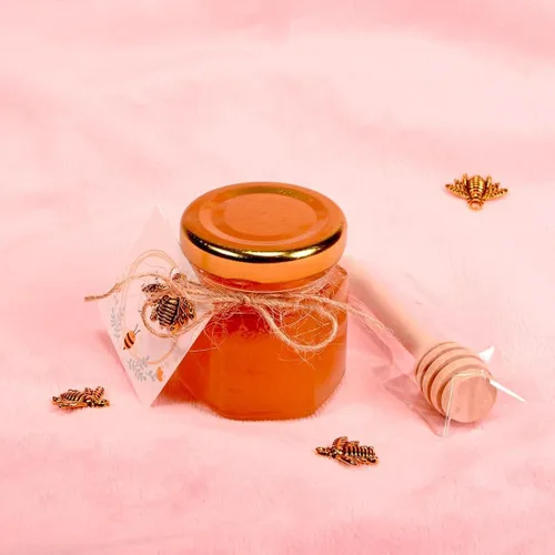 Miniatura 4 de Adabocute Paquete de 20 mini tarros de miel con gotero, perfectos para regalos de baby shower y recuerdos de boda, incluye etiquetas colgantes