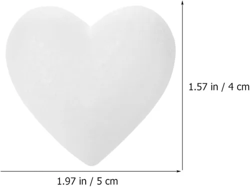 Miniatura 5 de Paquete de 20 corazones de espuma de poliestireno blanco – Espuma artesanal en forma de corazón para Navidad, decoración de boda, decoración del día
