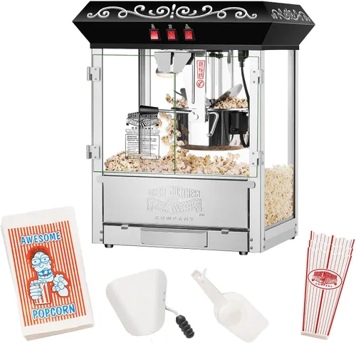 Máquina para palomitas de maíz perfectas Great Northern de 10 oz, hace 12 cuartos de galón, Negro