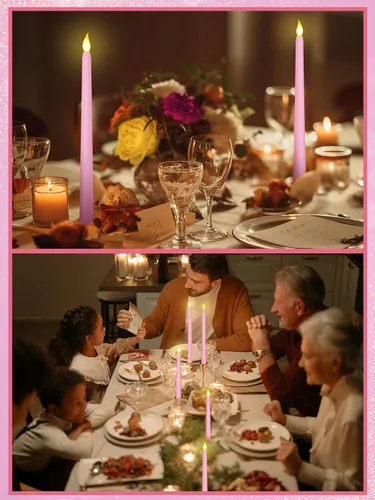 Miniatura 7 de Treela 24 Piezas Velas Cónicas Sin Llama Operadas por Batería a Granel Velas Falsas de 11 Pulgadas Luz LED Candeleros Parpadeantes Cónicos para Rosa