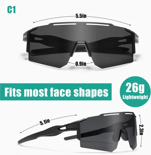 Miniatura 5 de Gafas de sol deportivas polarizadas para hombres y mujeres, gafas de sol para correr, jóvenes, ciclismo, béisbol, protección UV400