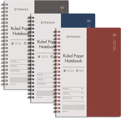 Miniatura 9 de EMSHOI Cuaderno de espiral de papel cuadriculado de 7.48 x 10.15 pulgadas, paquete de 2 cuadernos de 320 páginas B5 con notas adhesivas, papel