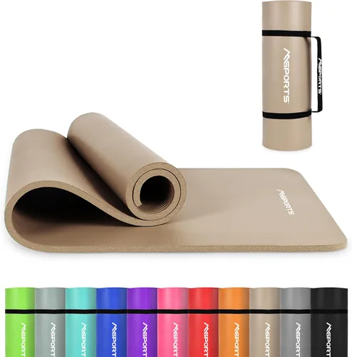 MSPORTS Esterilla de yoga premium antideslizante gruesa – Esterilla de ejercicios extra cómoda para entrenamientos en casa, pilates, estiramiento y