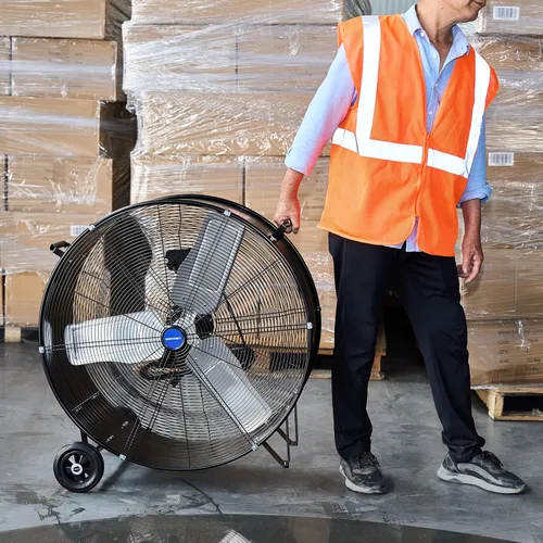 Miniatura 7 de NORTHSKY Ventilador de tambor industrial de alta velocidad de 13000CFM, ventilador de granero de piso de barril resistente, 2 velocidades, motor