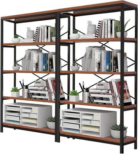 Miniatura 12 de Himimi Estantería Industrial de 5 Niveles, Librero Estante de Escalera de 58" de Alto, Estantes de Almacenamiento Unidad de Estantería, Muebles
