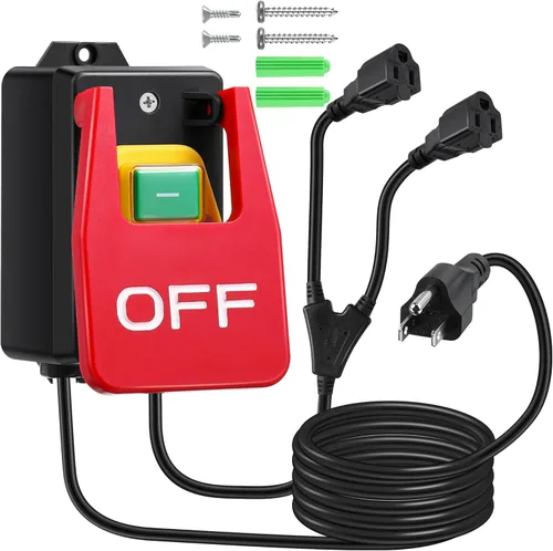 Miniatura 7 de Dreyoo 1 Pack Interruptor Monofásico Encendido/Apagado 120/230V, Interruptor de Mesa de Enrutador de 2HP a 120V con Gran Señal de Alto