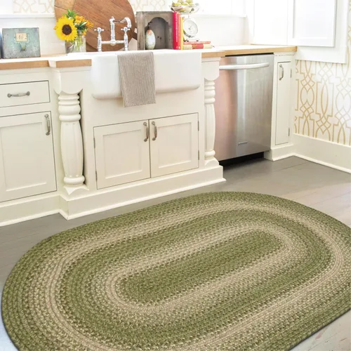Miniatura 78 de Homespice Alfombras de Área Ovaladas Trenzadas de Yute Denim Azul de 8x10 pies para Sala de Estar, Dormitorio y Comedor. Apto para Mascotas. Estilos