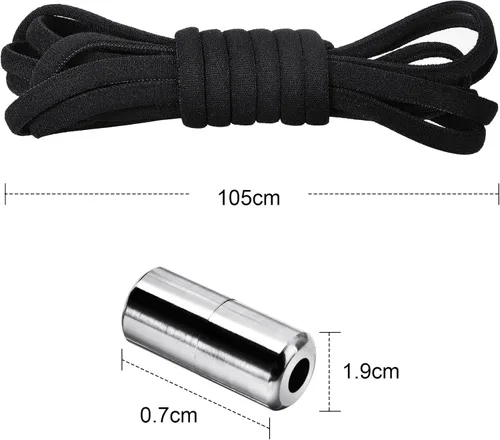 Miniatura 2 de 2-6 pares de cordones elásticos sin atar, cordones universales para zapatos para niños y adultos, cordones sin cordones con cierre de metal