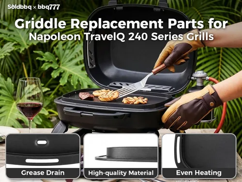 Miniatura 3 de Nonstick Griddle Replacement Parts for Napoleon TravelQ 240 Series Gas Grills Carbon Steel Flat Top Plate for Napoleon TravelQ TQ240-BK TQ240-BL