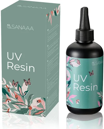 Resina UV 200 g/7 oz de curado rápido de un minuto de tipo duro transparente para sello de arcilla polimérica, vaso, bolígrafo, aretes de bricolaje,