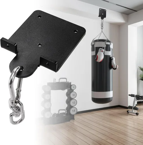 Miniatura 6 de WUWEOT Percha para bolsas pesadas, soporte resistente para bolsa de boxeo, rotación de 360°, soporte de gancho de madera para entrenamiento
