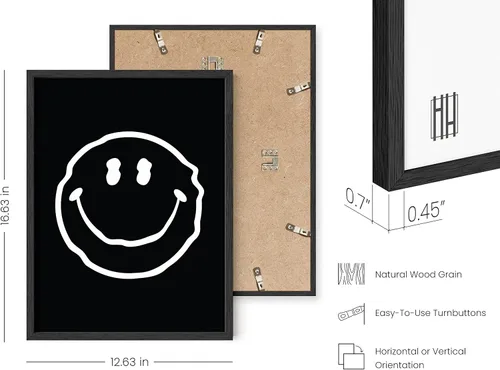 Miniatura 3 de HAUS AND HUES Arte de pared negro, arte de cara sonriente, póster en blanco y negro, imagen de cara sonriente, póster de cara sonriente, decoración