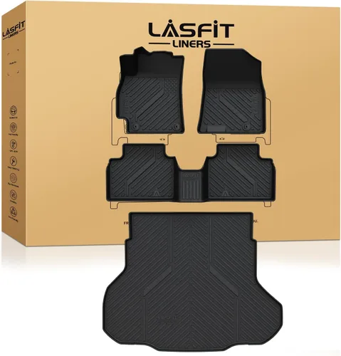 LASFIT Alfombrillas de suelo y tapete de carga para Kia K4 2026 2025 para todo tipo de clima, TPE ajuste personalizado, juego completo de
