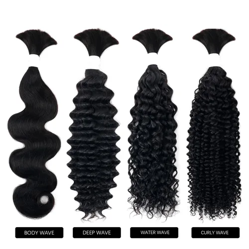 Miniatura 5 de Liqusee Cabello Humano para Trenzar 3.53 oz Un Paquete 14 Pulgadas Negro Natural Ondulado Rizado a Granel Cabello Humano para Trenzar Sin Trama 100%