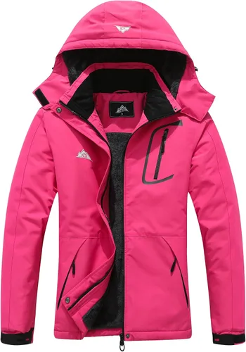 Miniatura 15 de Chaqueta de esquí impermeable para mujer, resistente al viento, cortavientos, abrigo de nieve cálido con capucha