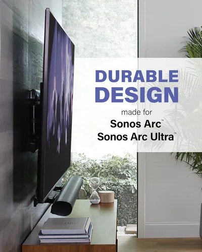 Miniatura 6 de SANUS Soporte de pared extensible para barra de sonido para Sonos Arc y Sonos Arc Ultra Soundbar – Ajuste de profundidad de 5 pulgadas optimizado