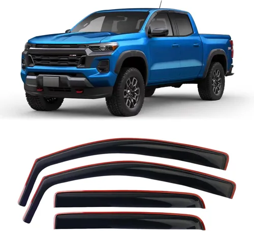 Protectores de lluvia para ventana Canyon para Colorado – Viseras de ventana Tesmirror para Chevrolet Colorado 2023 2024, GMC Canyon 2023 2024 -