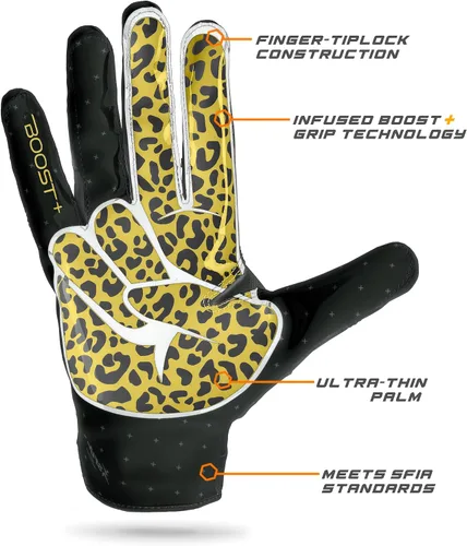 Miniatura 3 de Guantes de fútbol Grip Boost - Peace Stealth 6.0 Boost Plus Tecnología adhesiva - Guantes de fútbol para adultos y jóvenes para receptor abierto