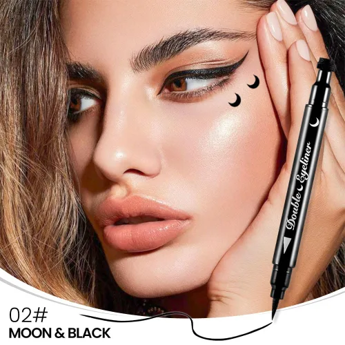 Miniatura 2 de evpct 1 Pieza Sello de Delineadores de Ojos Alados Color Negro, Sellos Faciales de Lunas Negras Maquillaje Delineador de Ojos Juego de Herramientas