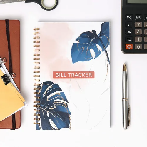 Miniatura 7 de Rastreador de pagos de facturas. Cuaderno A5 planificador de facturas con encuadernación en espiral y bolsillo trasero - Organizador de finanzas