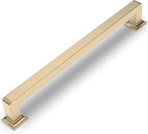 Miniatura 22 de Amerdeco - Paquete de 10 tiradores de latón cepillado para armarios con orificio central de 3 pulgadas (76 mm), tiradores para armarios de cocina