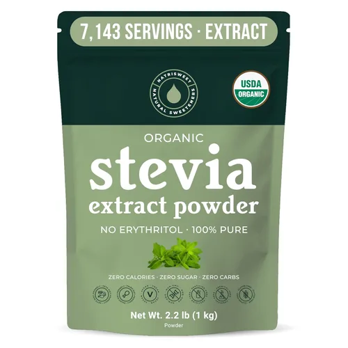 Miniatura 8 de Polvo de stevia orgánico, edulcorante de stevia 100% puro, 4 onzas, alternativa de azúcar de bajo índice glucémico, edulcorante en polvo