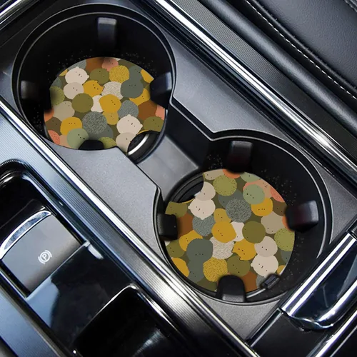 Miniatura 9 de WOCOCN Posavasos para automóvil, portavasos para automóvil, 2.75 pulgadas, antideslizantes y absorbentes, bonitos accesorios interiores para Negro