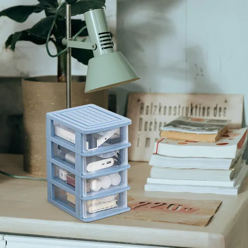 Miniatura 2 de NUOBESTY Cajones de almacenamiento de plástico, 12 x 6.88 x 5.31 pulgadas, pequeño cajón de almacenamiento de escritorio, organizador de maquillaje