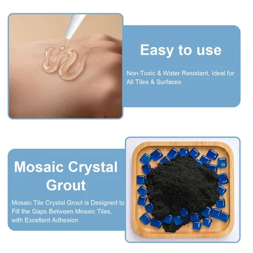 Miniatura 2 de Kit de mosaico, incluye pegamento de mosaico y lechada, aplicador, guantes, perfecto para hacer decoración del hogar, manualidades, regalos hechos a
