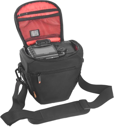 Miniatura 4 de FOSOTO DSLR SLR - Bolsa compacta para cámara compatible con Nikon D5100 D5300 D90 Canon T4 T5 600D 650D Panasonic Lumix FZ80 Sony Fujifilm