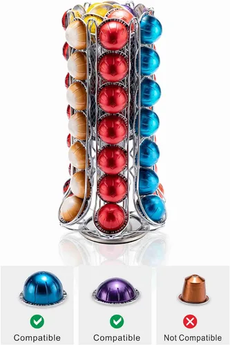 Miniatura 4 de ZCDCP Soporte para cápsulas Nespresso, soporte para cápsulas Vertuo, soporte de almacenamiento con 360 grados, organizador de cápsulas de café