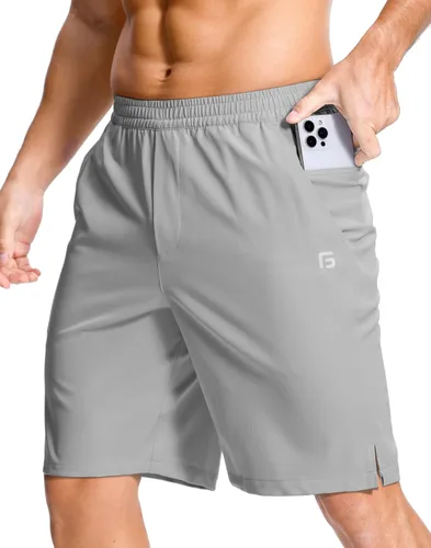 Miniatura 35 de GGJ Pantalones cortos deportivos ligeros para hombre con 2 bolsillos con cremallera de 7/5/9 pulgadas, pantalones cortos de tenis de secado rápido