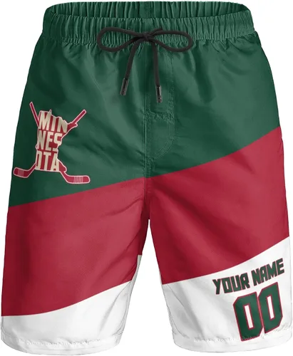 Miniatura 36 de Custom Hockey Men's Shorts Gifts for Men Casual City Youth Fans Sport Beach Shorts Add Name & Number Quick Dry