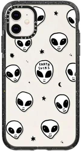 Miniatura 152 de CASETiFY Impact - Funda para iPhone 11 - Flower Power Retro - Negro Transparente
