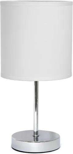 Miniatura 26 de Simple Designs LT2007-HPK-LB Lámpara de mesa básica cromada para sala de estar, mesita de noche, escritorio, encimera, rosa intenso, con bombilla