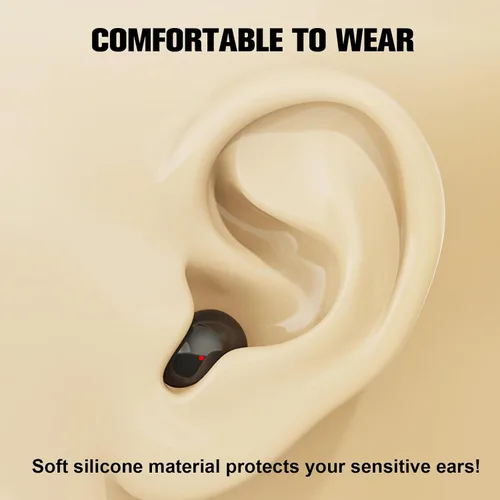 Miniatura 4 de Auriculares inalámbricos Bluetooth pequeños invisibles en el oído ENC con cancelación de ruido, auriculares suaves micro auriculares para orejas más