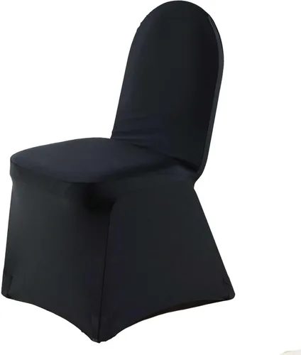 Miniatura 7 de Efavormart - Funda para silla de banquete de elastano negro con bolsillos para pies