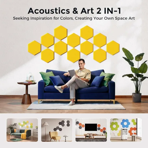 Miniatura 5 de Paneles acústicos autoadhesivos [390 lbs/yd³ de densidad ultra alta], panel de absorción de sonido de segunda generación, panel de sonido de nivel