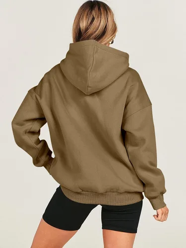 Miniatura 3 de ANRABESS Sudaderas de gran tamaño con capucha de forro polar para mujer, sudaderas casuales de manga larga, sueltas, ropa de otoño 2023