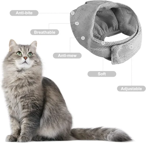 Miniatura 3 de Juego de baño para gatos, 8 piezas, red de ducha para gatos, bozal de malla, cepillo ajustable, cortaúñas, removedor de garrapatas, restricción