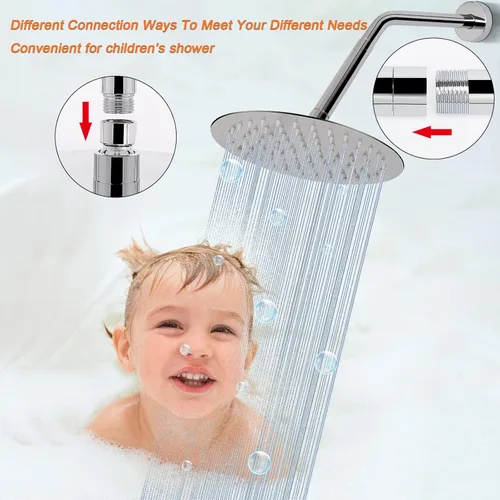 Miniatura 5 de Brazo de extensión de cabezal de ducha HarJue, salida de agua de extensión de ducha - rebaja la existente, extensión de tubo de ducha para baño