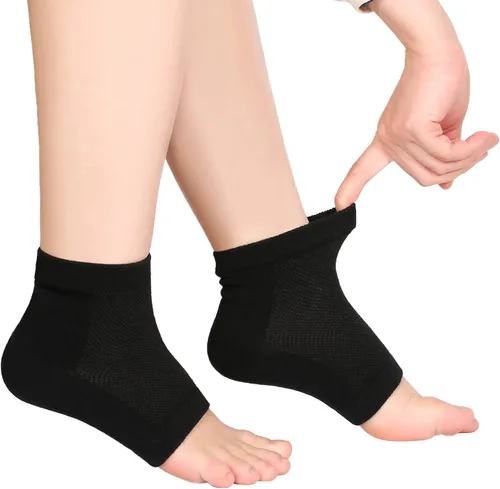 Miniatura 2 de 3 pares de calcetines hidratantes, calcetines de talón de gel suaves y ventilados, calcetines de punta abierta para piel seca dura y agrietada