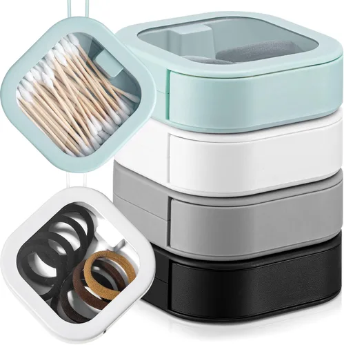 Kathfly 4 Piezas Organizador de Coleteros de Colores Surtidos Contenedores de Almacenamiento de Accesorios para el Cabello Portátiles Soporte