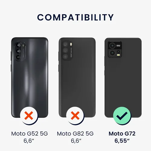 Miniatura 2 de kwmobile Funda cruzada compatible con Motorola Moto G72 - Funda de silicona TPU con correa - Negro