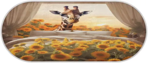 Miniatura 3 de Lindas alfombras de baño de jirafa, girasoles, tapete de baño antideslizante de microfibra, tapete de baño absorbente y lavable a máquina, tapete a-4