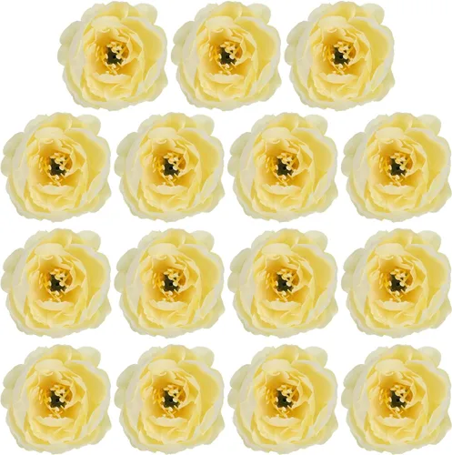 Miniatura 11 de PATIKIL Cabeza de flores artificiales, 15 cabezas de flores falsas, cabezas de peonía de seda a granel, flores de simulación para ramos de flores