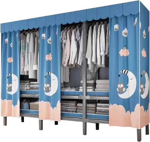 Miniatura 11 de large closets Folding Clothes Closet Metal Iron Wardrobe Closet Portable Closets for Hanging Clothes Easy to Assemble Saves Space Closet Space-saving