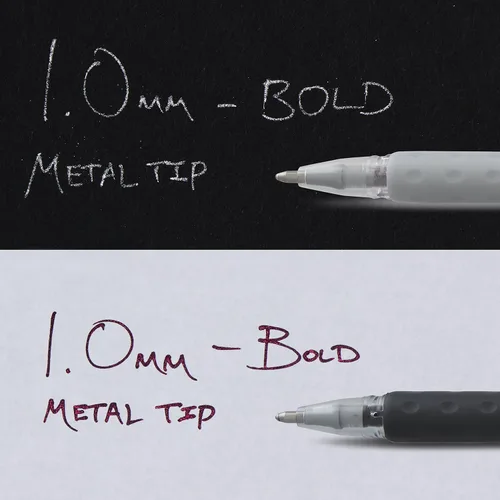 Miniatura 8 de Pentel Sparkle Pop - Bolígrafo de gel metálico, línea gruesa de 1.0mm, colores surtidos, paquete de 4 (K91BP4M)