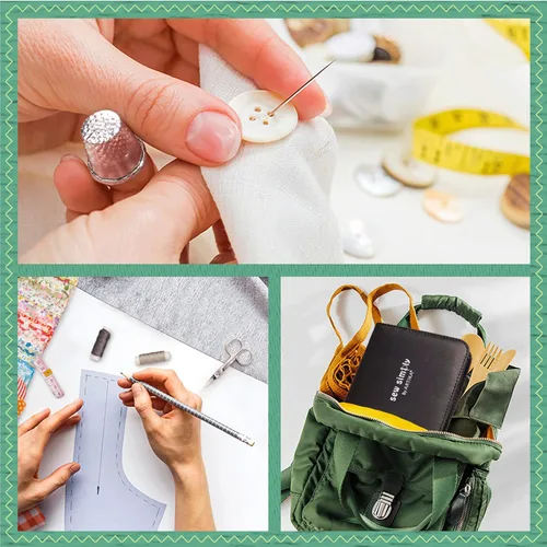 Miniatura 5 de ARTIKA Kit de costura para adultos y niños (94 PIEZAS) - Juego pequeño para principiantes con hilo multicolor, agujas, tijeras, dedal y pinzas